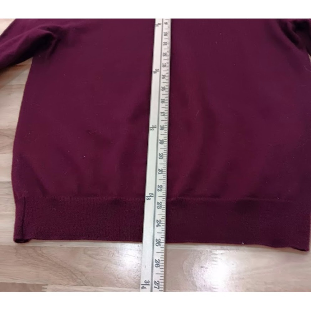Club Room Mens M Burgundy/Wine Crewneck Sweater Merino Wool Blend Pullover - Picture 5 of 8
